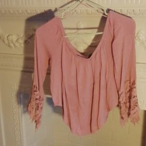 An off the shoulder top